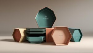 Seven Packaging's Custom Hexagon Packaging Boxes are eco-friendly packaging containers designed and manufactured in a six-sided, hexagonal shape, tailored specifically to a product's dimensions and a brand's aesthetics.