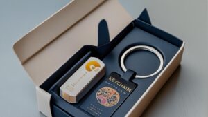 Seven Packaging's eco-friendly Custom Keychain Packaging Boxes are created to hold, protect, and present keychains.