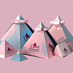 Seven Packaging's Custom Pyramid Packaging Boxes are unique and eye-catching packaging boxes designed in the shape of a pyramid. This distinct geometric form sets them apart from traditional square or rectangular boxes, making them a memorable and visually appealing unboxing experience.