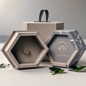 Seven Packaging's Custom Ring Packaging Boxes Wholesale refers to the bulk manufacturing and supply of specially designed and branded boxes for rings, tailored to the specific needs of jewelry businesses.