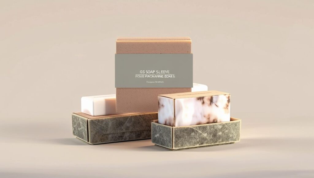 Seven Packaging's Custom Packaging for Soap Sleeves refers to a specific style of packaging that combines a main box (often a simpler, sometimes unprinted box) with an outer sleeve (or band) that slides over it. We can tailor both the box and the sleeve and to your brand's specifications.