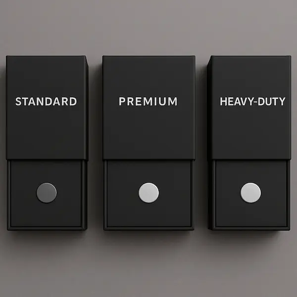 Magnet strength levels for magnetic rigid boxes