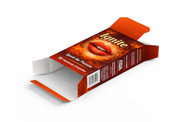 Reverse tuck end boxes for custom condom packaging