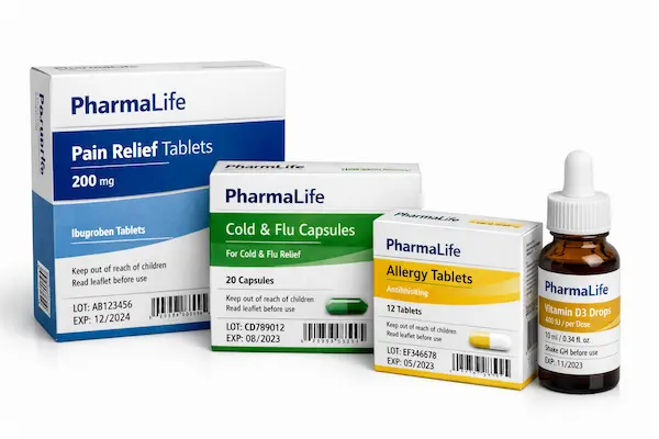 Custom pharmaceutical medicine carton boxes for tablets capsules and bottles