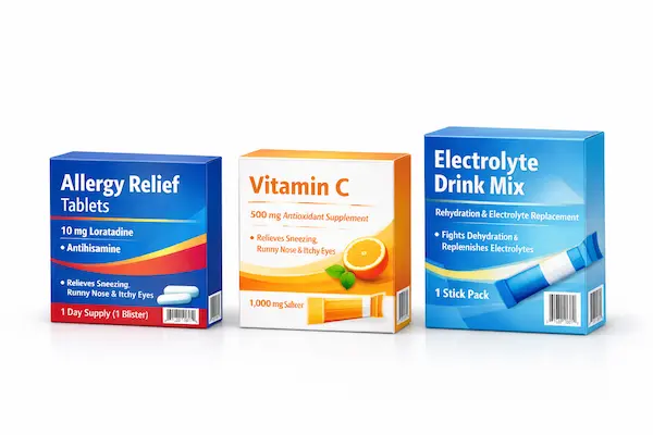 Small medicine boxes — compact unit-dose cartons for blisters, vials, and sachets