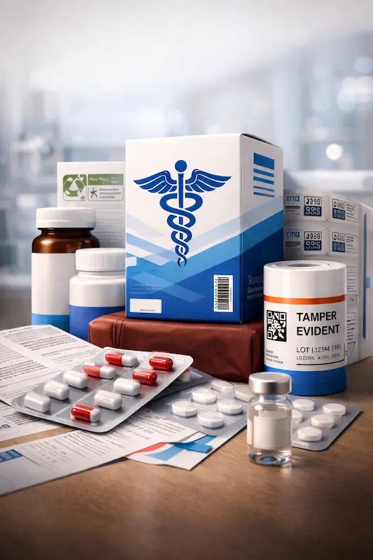 Custom Pharmaceutical Packaging Solutions — Medicine Boxes, Cartons, Inserts, Labels & Bags by Seven Packaging