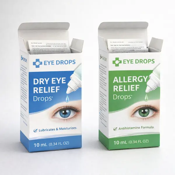 Ophthalmic eye drop pharmaceutical carton boxes